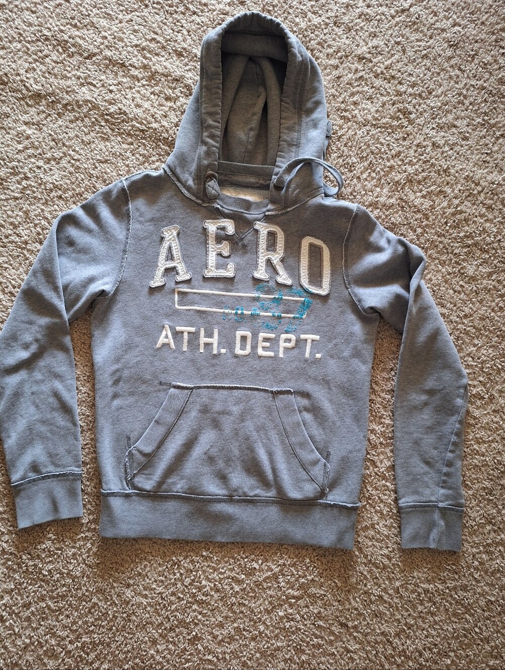 Aeropostale Womens Gray Hoodie with Raised Logo